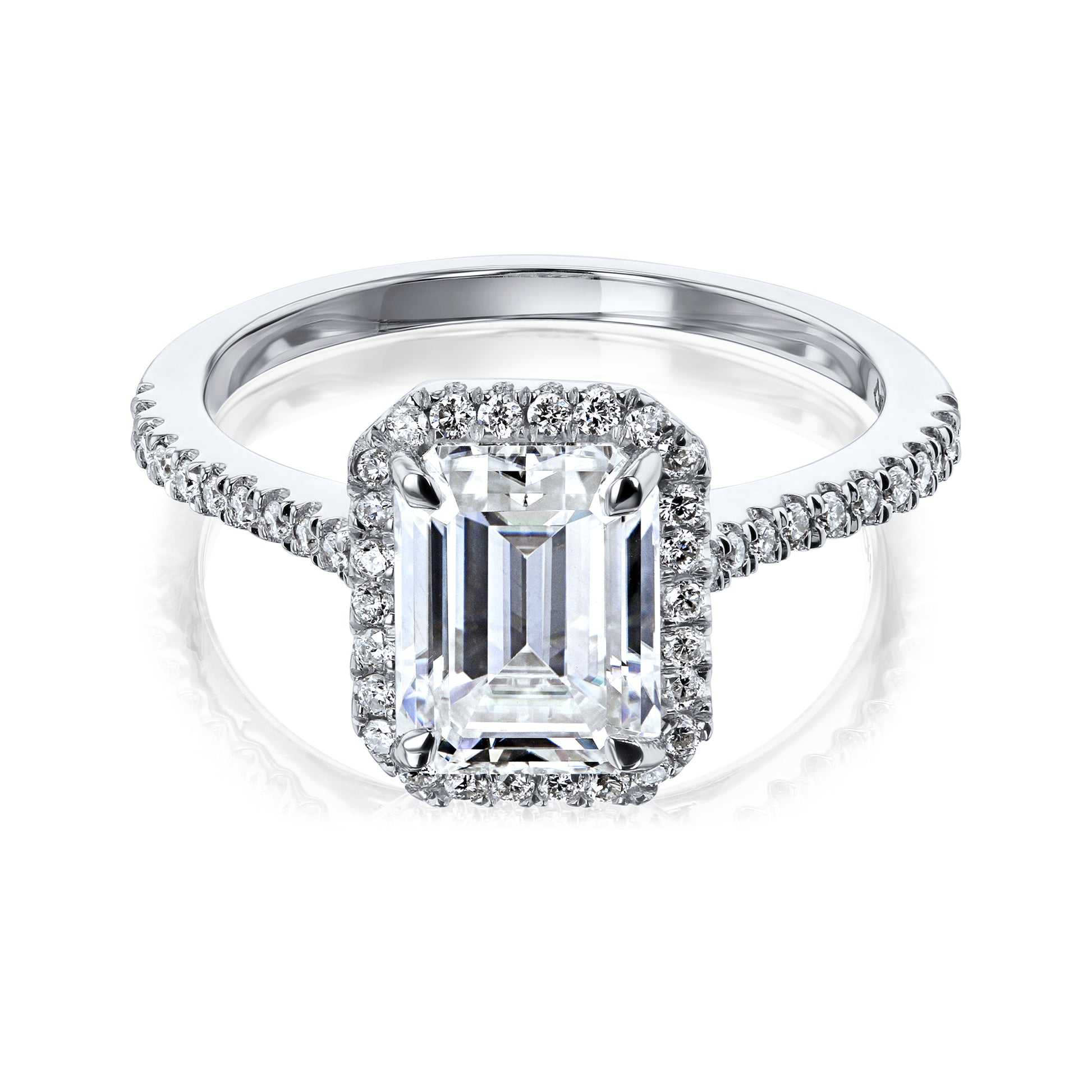 2 Carat Moissanite Emerald Capri Ring