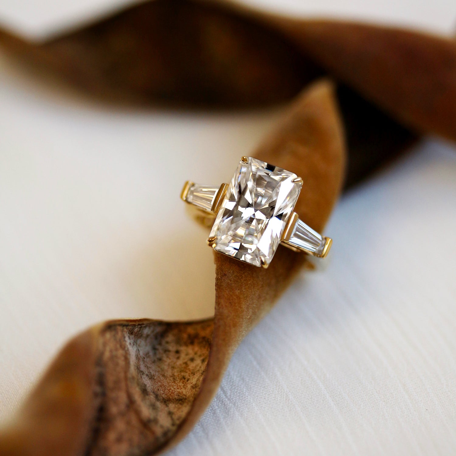 4.7 Carat Moissanite 3-Stone Radiant Pilot Ring