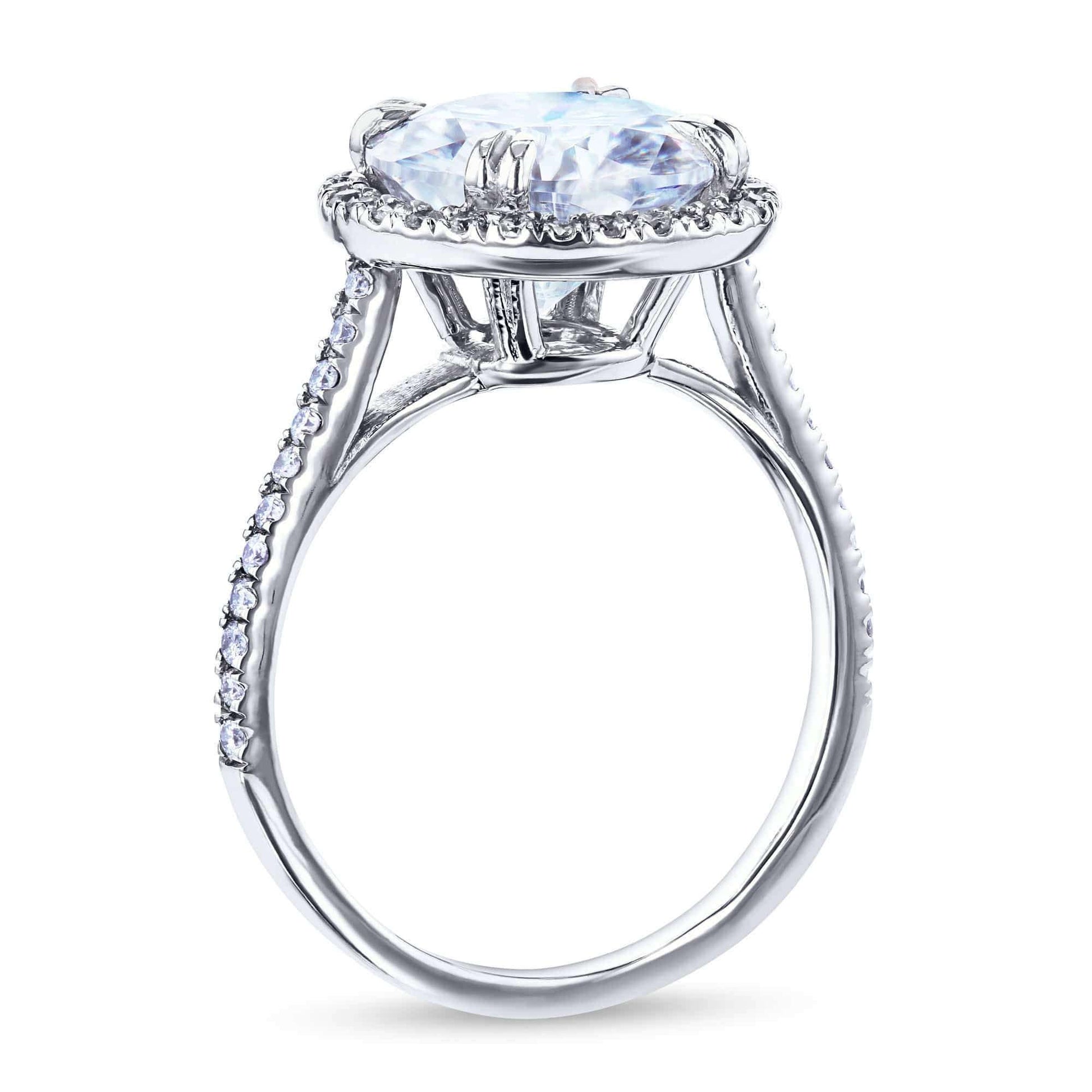 Kobelli Round-cut Moissanite Engagement Ring with Diamond 3 1/3 CTW 14k White Gold (9.5mm)