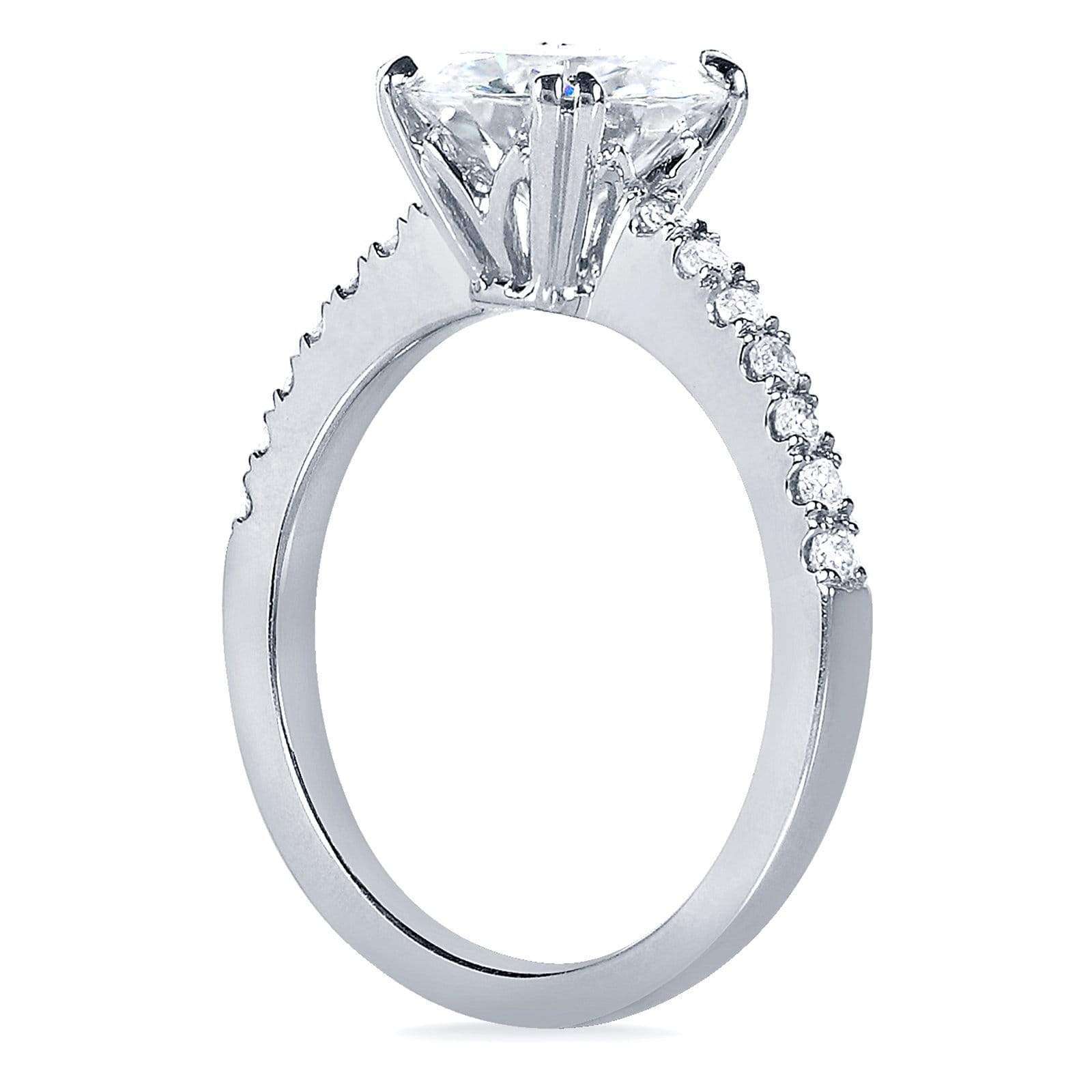 Kobelli Forever One Moissanite and Lab Grown Diamond Engagement Ring 1 3/4 CTW 14k White Gold (DEF/VS)
