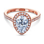 Kobelli Pear Shape Forever One Moissanite Halo Ring
