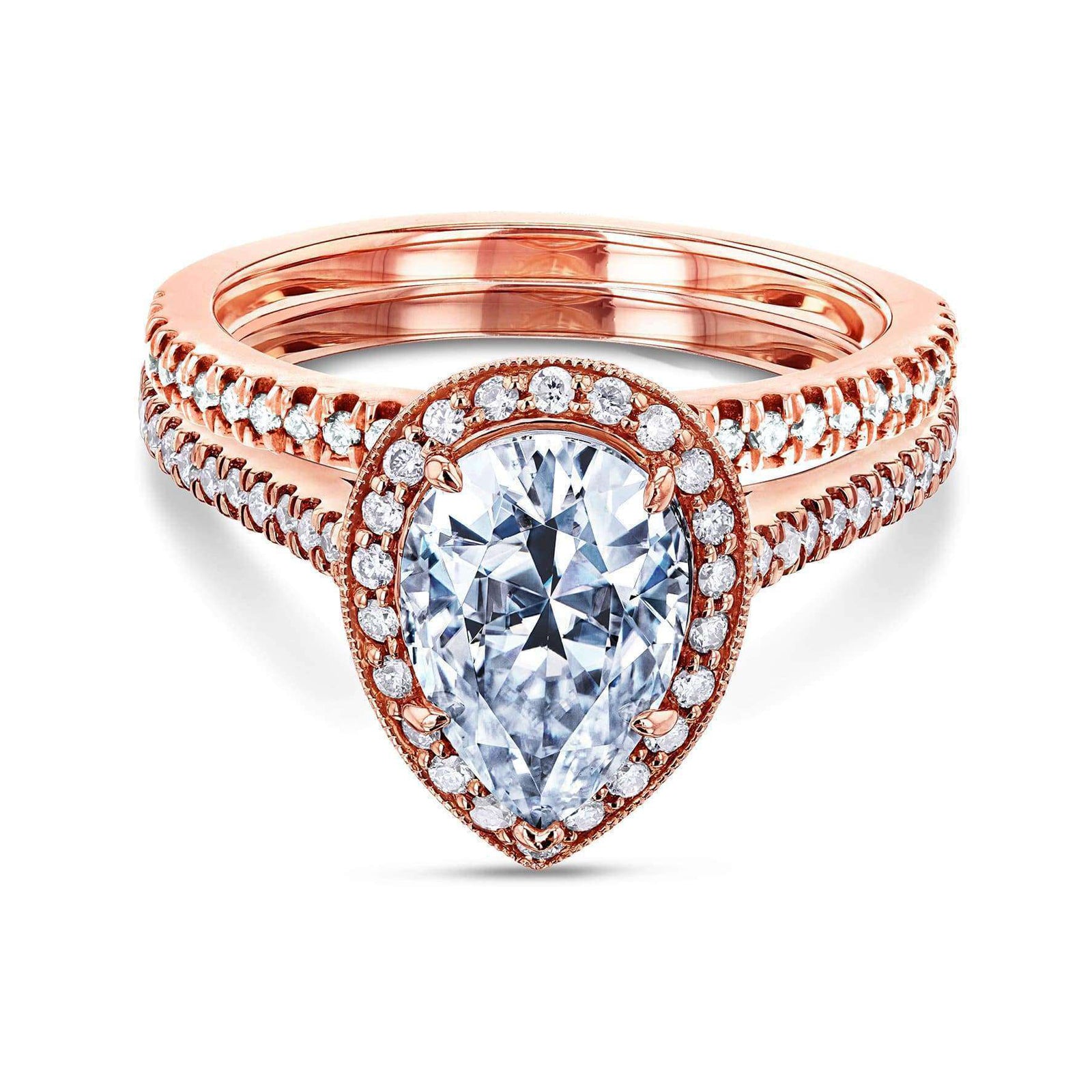 2.6 Carat Moissanite Pear Original Bridal Set