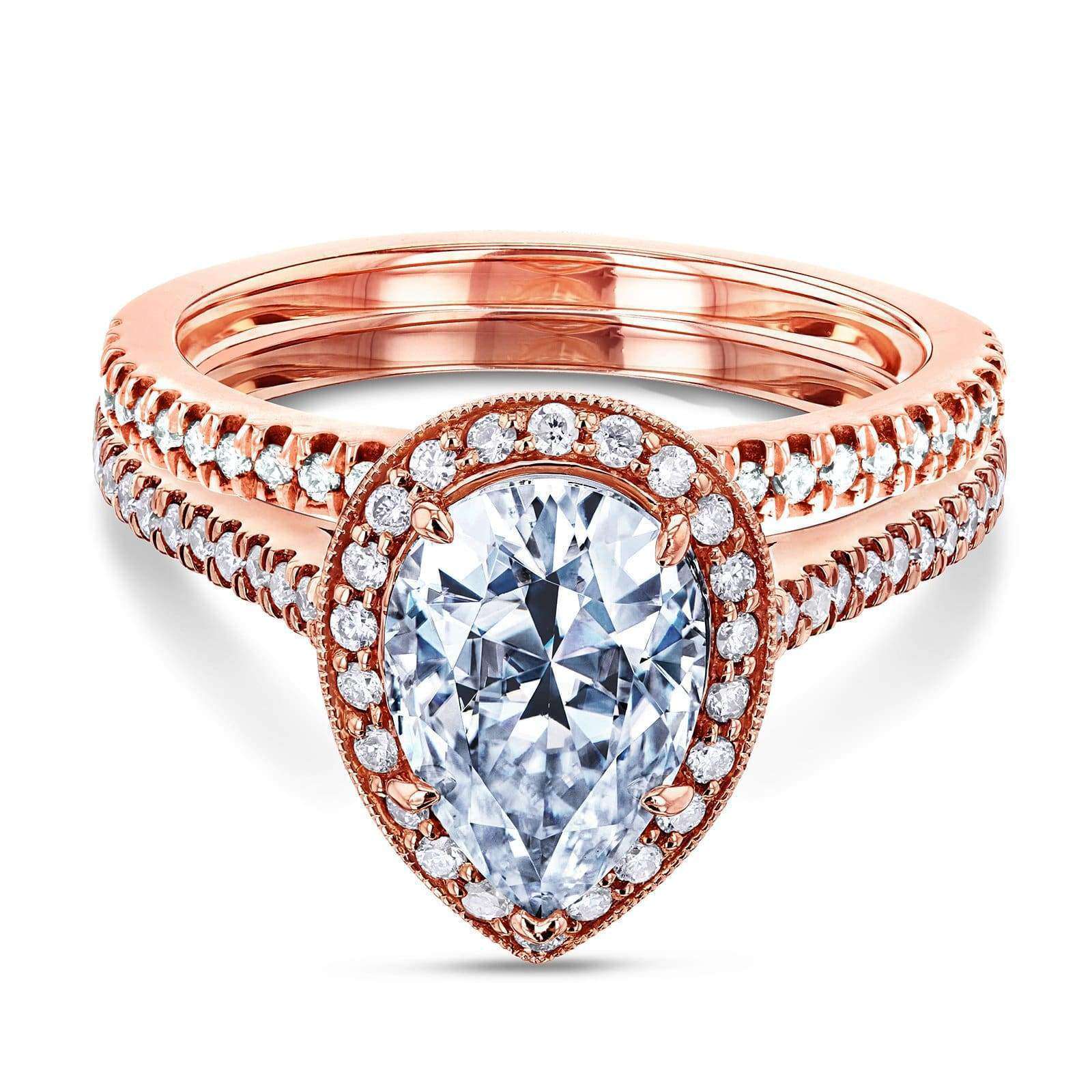Kobelli Pear Shape Moissanite Halo Bridal Set (2 3/5 CTW) MZ62162PS-ED-R/4.5