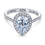 Kobelli Pear Shape Forever One Moissanite Halo Ring