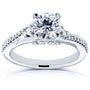 Kobelli Fancy Setting Diamond Bypass Engagement Ring 14k White Gold