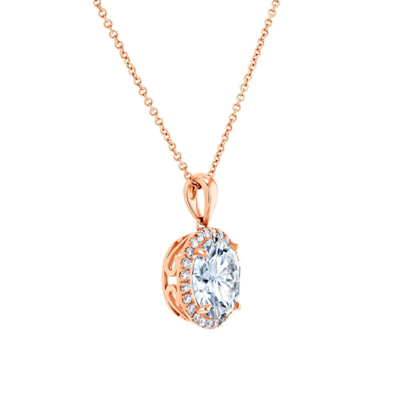 Kobelli Moissanite and Lab Diamond Halo Necklace