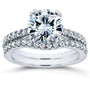 Kobelli Forever One Moissanite and Lab Grown Diamond Bridal Rings Set 2 1/3 CTW 14k White Gold (DEF/VS)