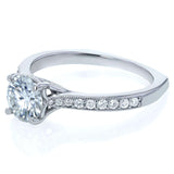 Kobelli Round Moissanite (DEF) and Diamond Vintage Trellis Engagement Ring 1 1/5 CTW 14k White Gold