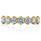 Kobelli 7-Stone Prong Set Moissanite Ring 1 1/10 Carat TW in 14k Yellow Gold (DEF/VS)