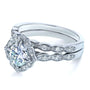 Kobelli Forever One Moissanite and Diamond Vintage Floral Bridal Rings Set 1 1/2 CTW 14k White Gold (DEF/VS, GH/I)