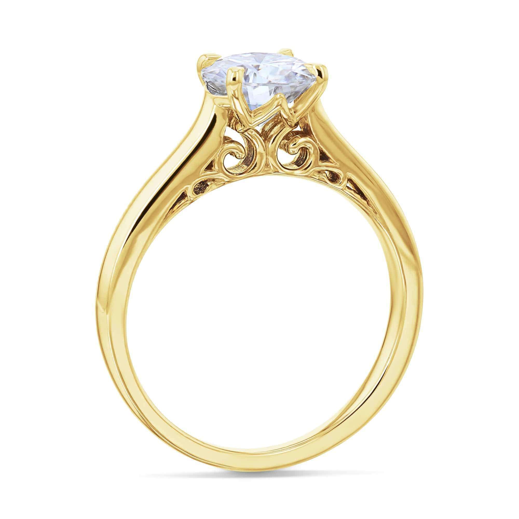 Kobelli 1ct Round Moissanite Volutes W-Head Ring