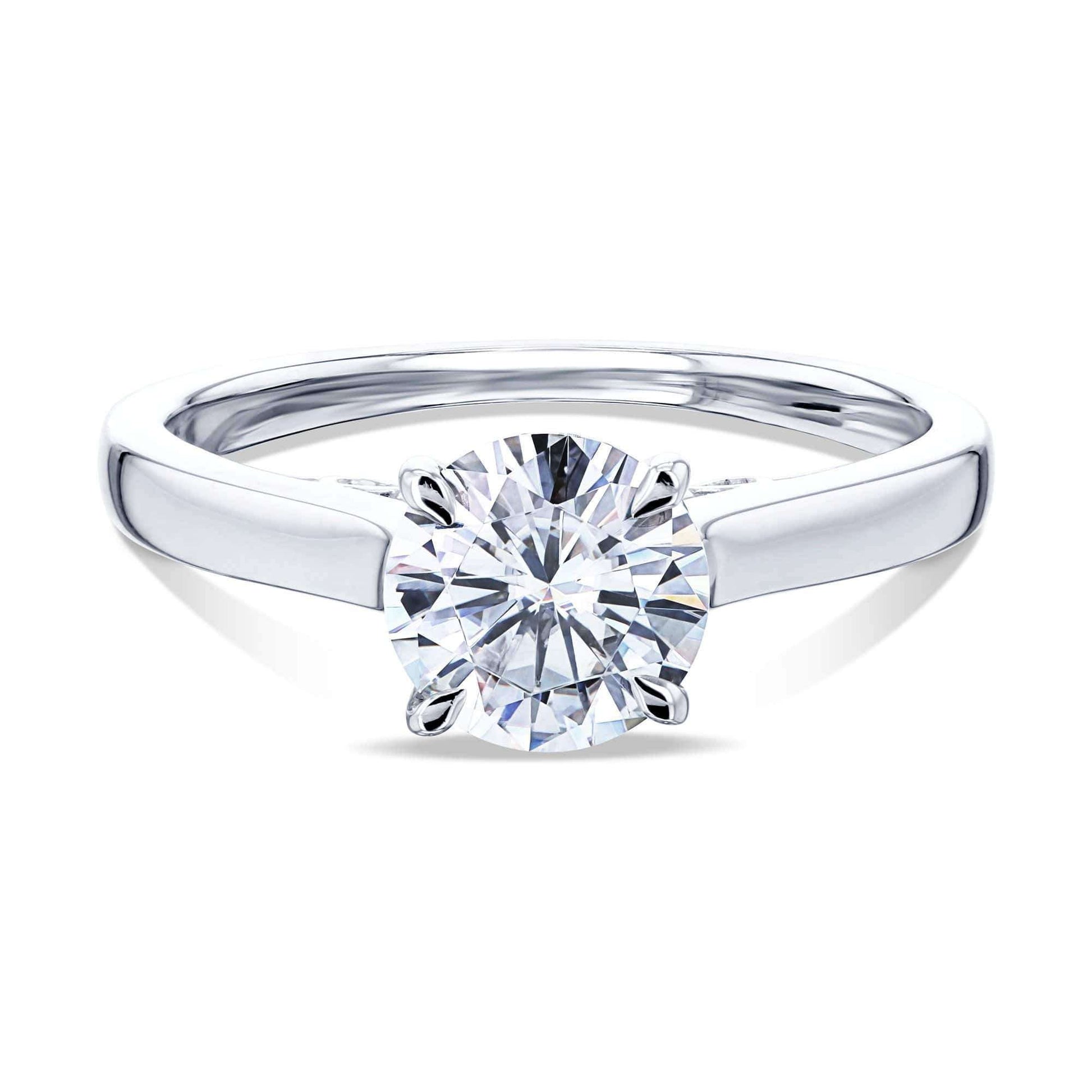 Kobelli 1ct Round Forever One Moissanite Volutes W-Head Ring