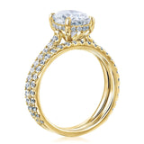 Kobelli 2.1ct Oval Moissanite Drop Halo Bridal Set