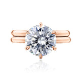 Large 6-Prong Diamond Center in Rose Gold