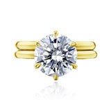 Large 6-Prong Diamond Center in Yellow Gold
