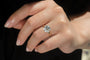 Kobelli Rosemarie Engagement Ring - top angle on hand
