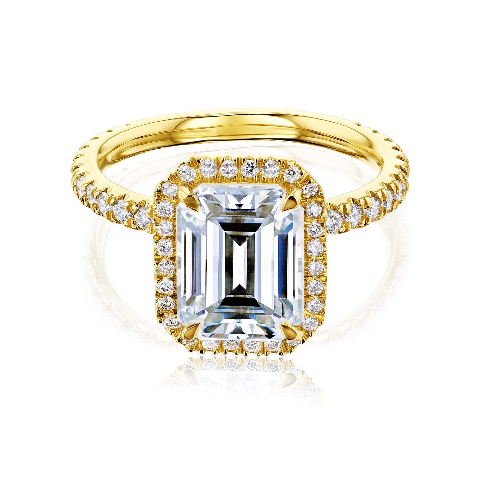 Kobelli Yellow Gold Trois Eloise 9x7 Engagement Ring