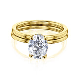 Kobelli Orah 9x7 Moissanite & Diamond Eco Wedding Rings Set