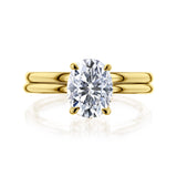 Kobelli Orah 9x7 Moissanite & Diamond Eco Wedding Rings Set