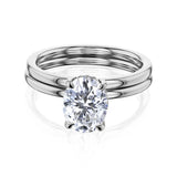Kobelli Orah 9x7 Moissanite & Diamond Eco Wedding Rings Set