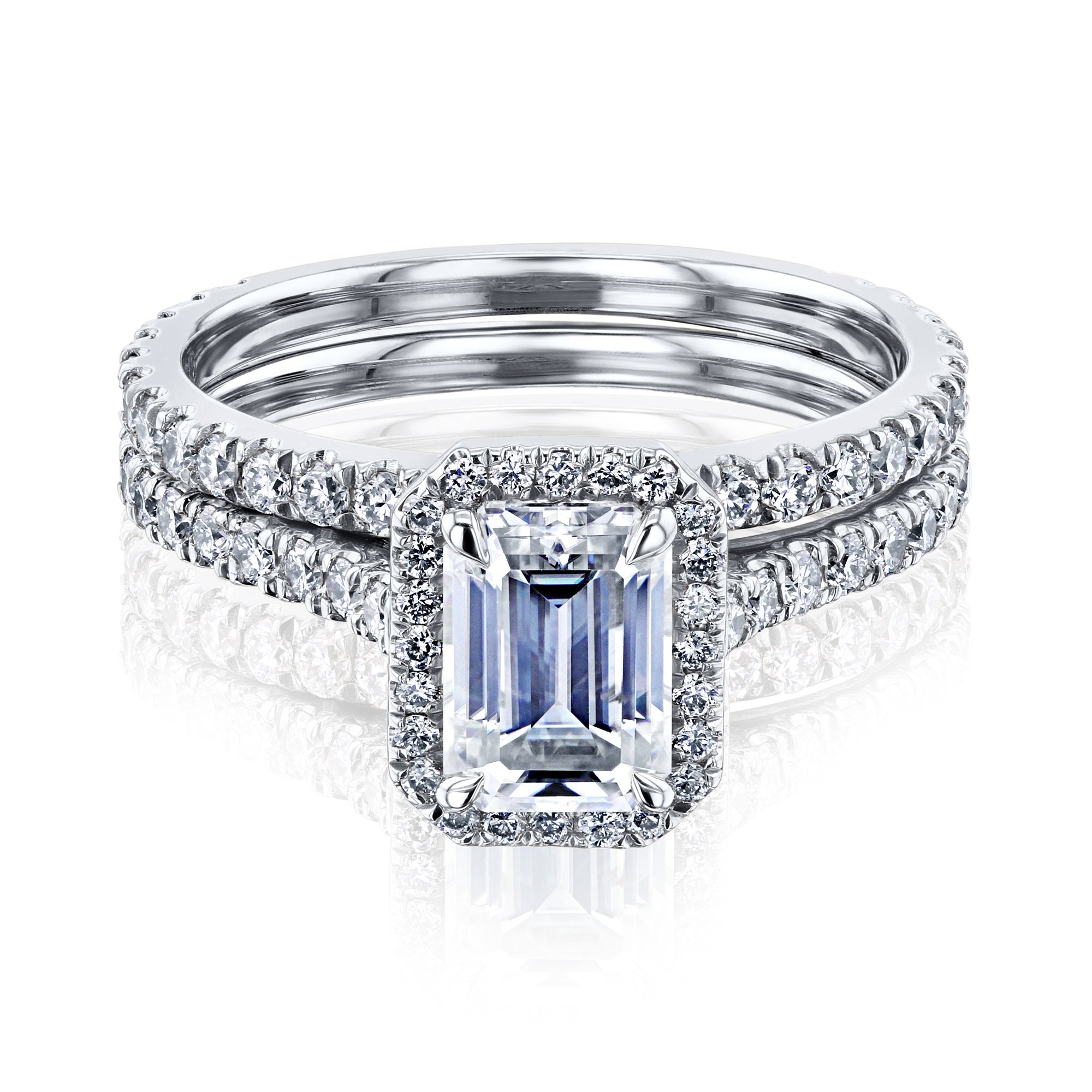 Kobelli Emerald Halo Bridal Set