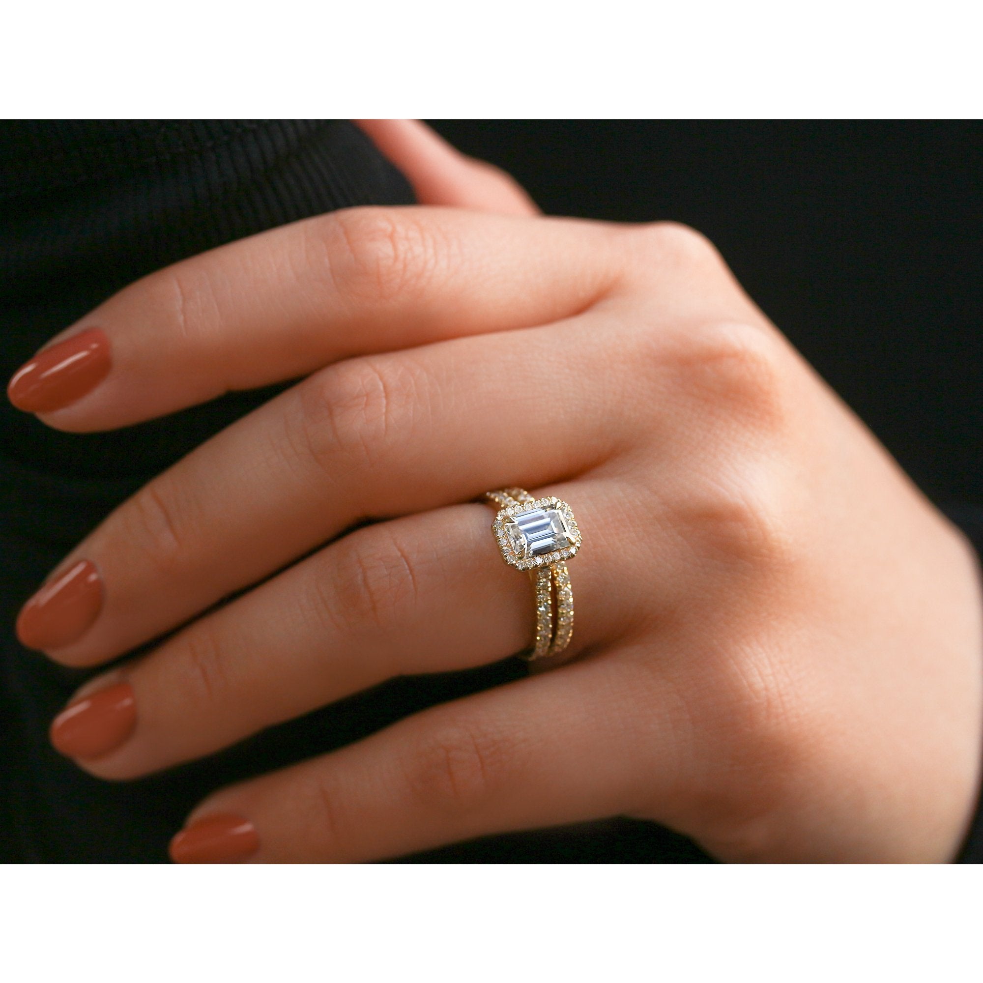 Kobelli Emerald Halo Bridal Set