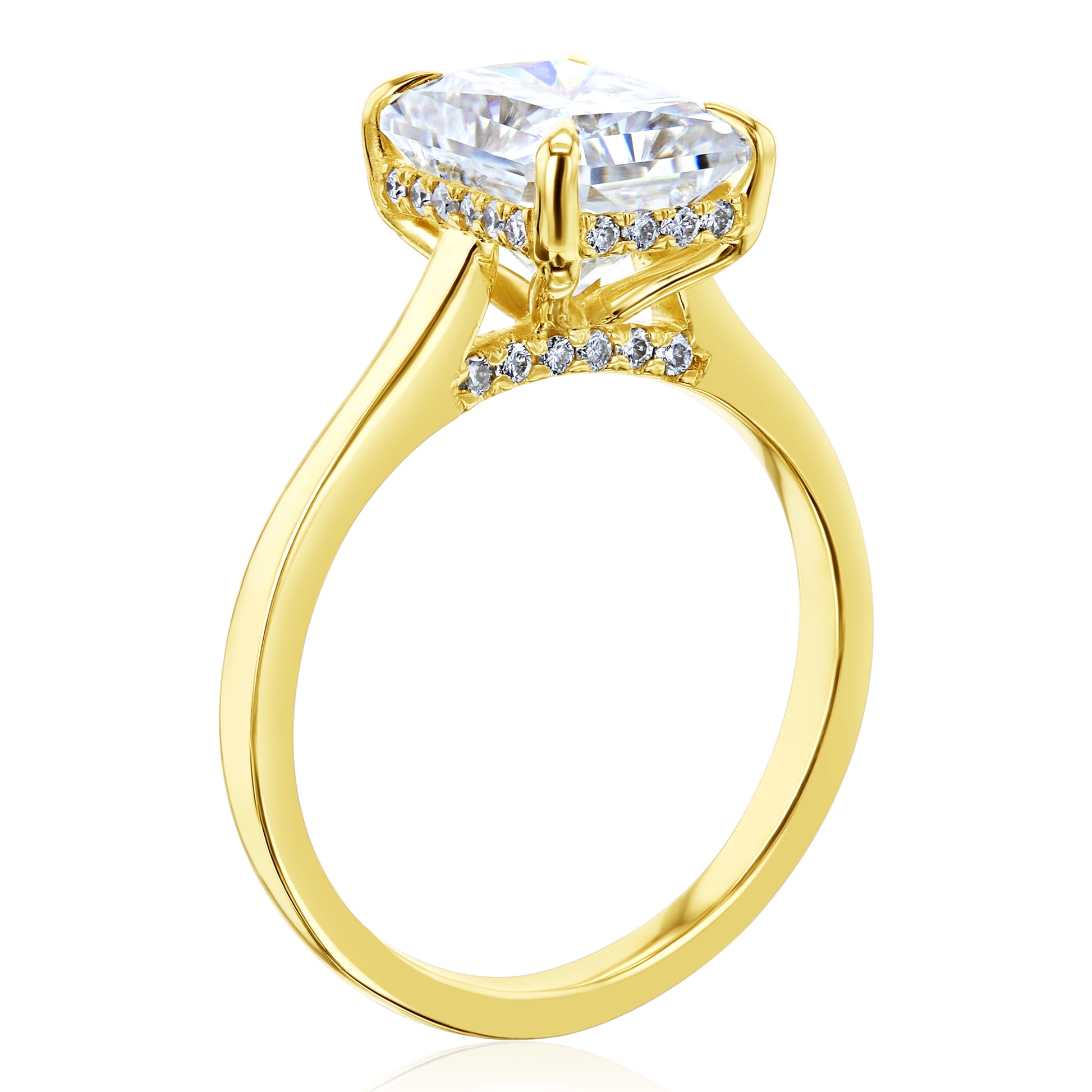 Kobelli London Collection Erin 2.45ct Emerald Moissanite Cathedral Engagement Ring