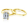 Kobelli London Collection Erin 2.45ct Emerald Moissanite Cathedral Bridal Set