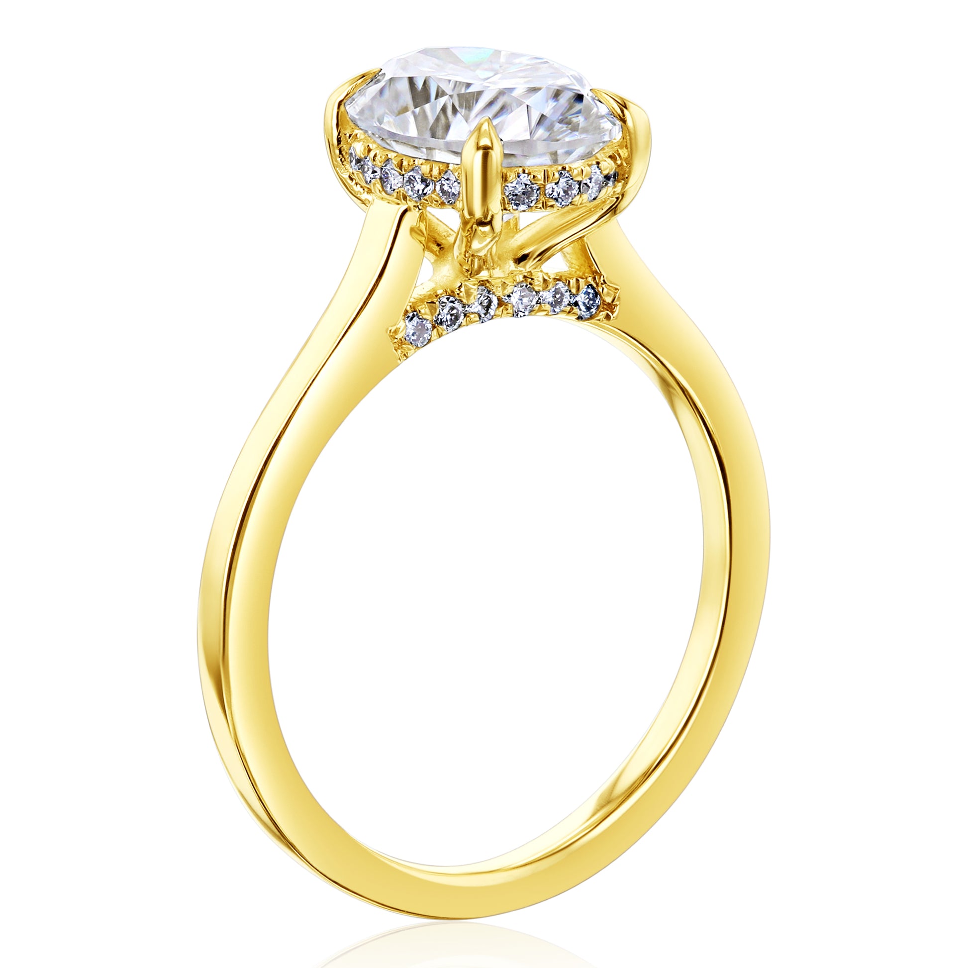 Kobelli London Collection Odell 2.1ct Oval Moissanite Cathedral Bridal Set