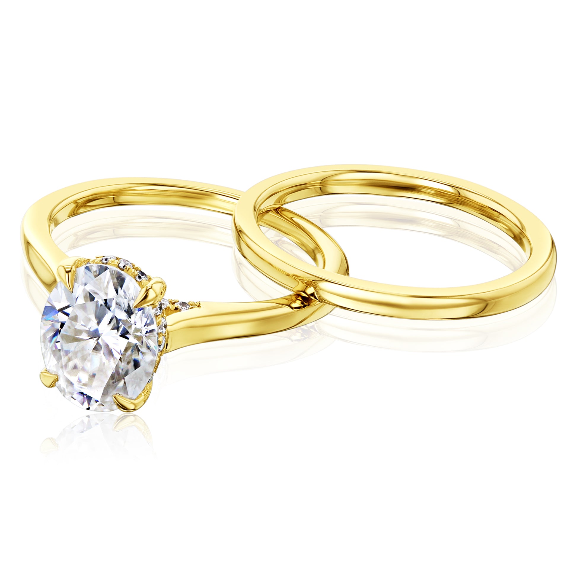 Kobelli London Collection Odell 2.1ct Oval Moissanite Cathedral Bridal Set