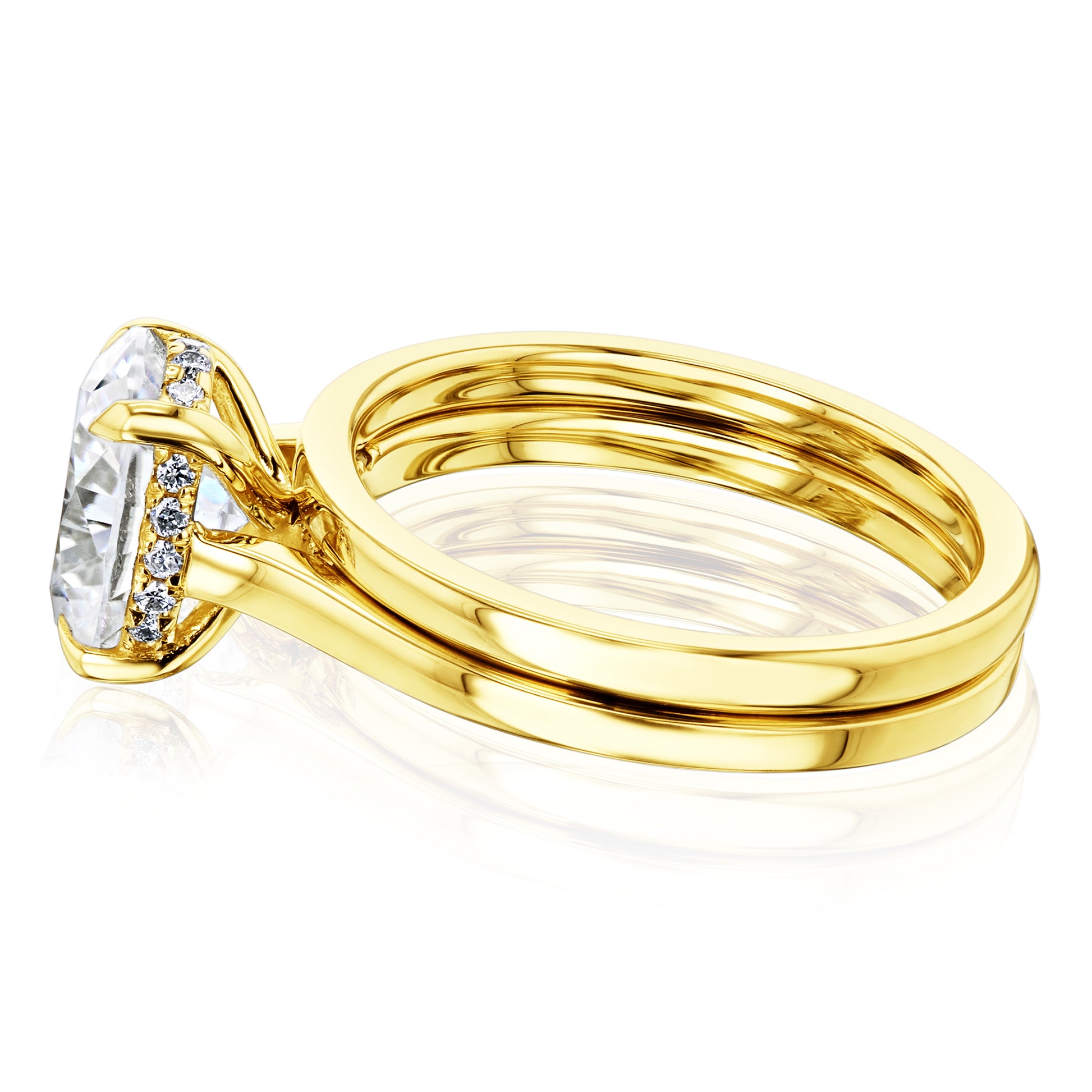 Kobelli London Collection Odell 2.1ct Oval Moissanite Cathedral Bridal Set