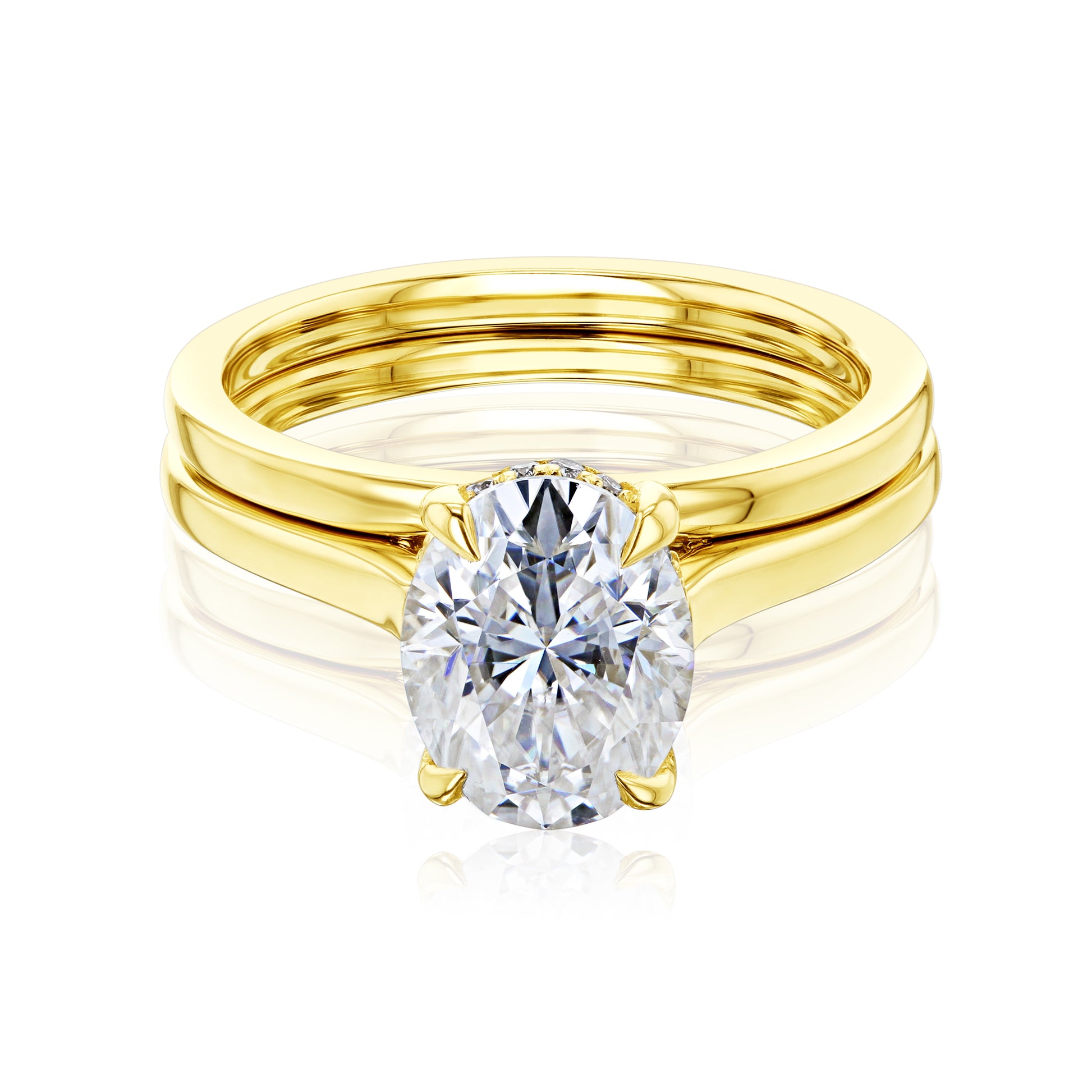 Kobelli London Collection Odell 2.1ct Oval Moissanite Cathedral Bridal Set