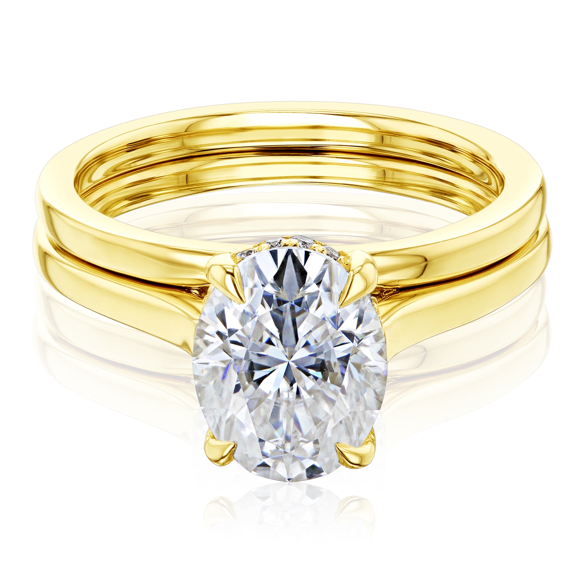 Kobelli London Collection Odell 2.1ct Oval Moissanite Cathedral Bridal Set