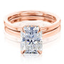 Kobelli London Collection Rae 2.7ct Radiant Moissanite Cathedral Bridal Set