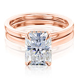 Kobelli London Collection Rae 2.7ct Radiant Moissanite Cathedral Bridal Set