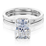 Kobelli London Collection Rae 2.7ct Radiant Moissanite Cathedral Bridal Set