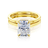Kobelli London Collection Rae 2.7ct Radiant Moissanite Cathedral Bridal Set