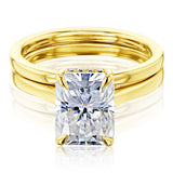 Kobelli London Collection Rae 2.7ct Radiant Moissanite Cathedral Bridal Set