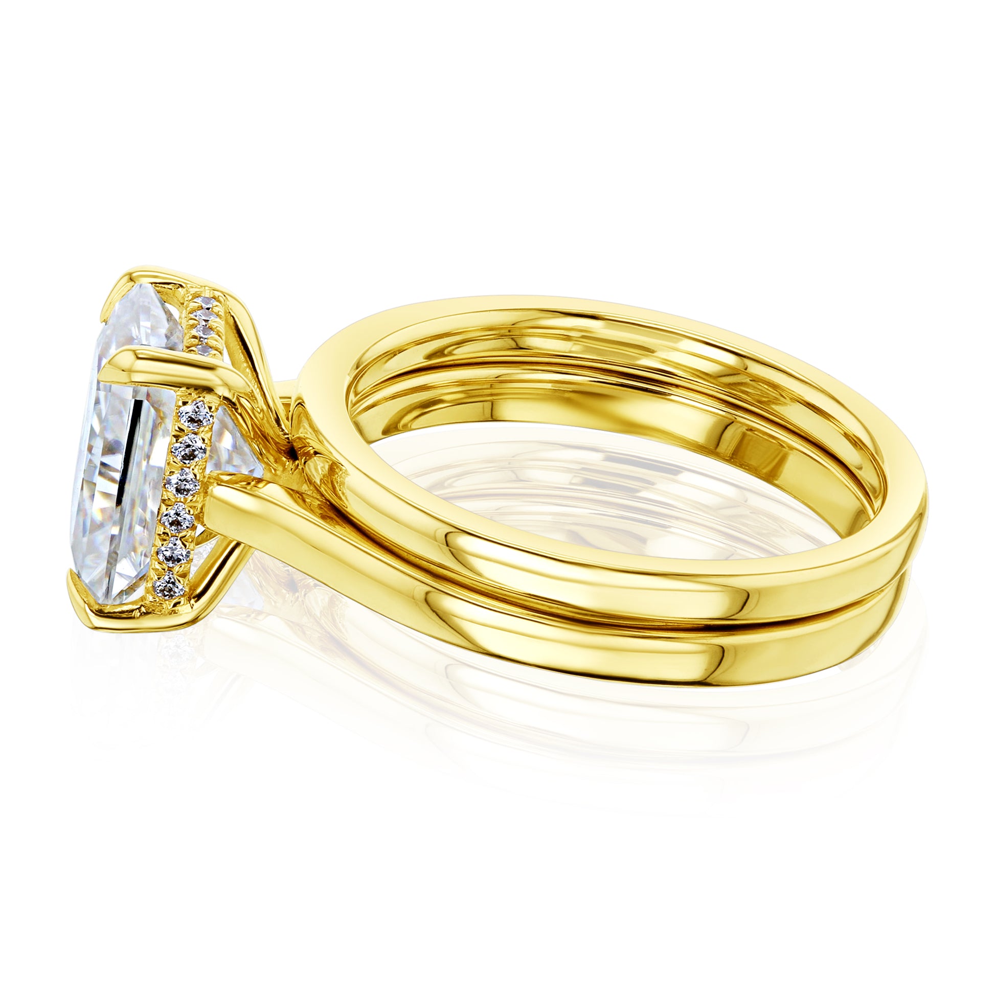 Kobelli London Collection Eden 2.45ct Emerald Moissanite Cathedral Bridal Set