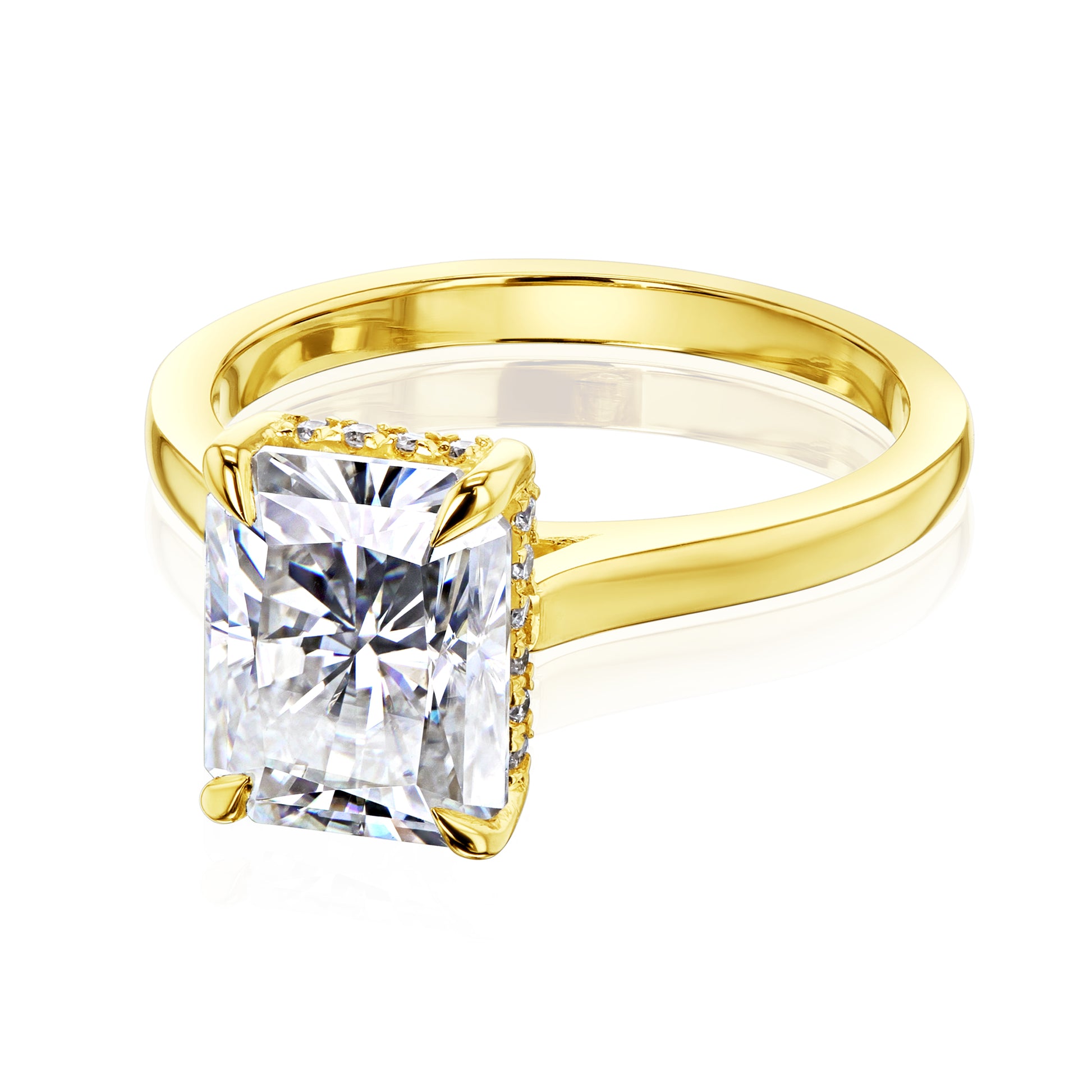 Kobelli London Collection Raisa 2.7ct Radiant Moissanite Cathedral Engagement Ring