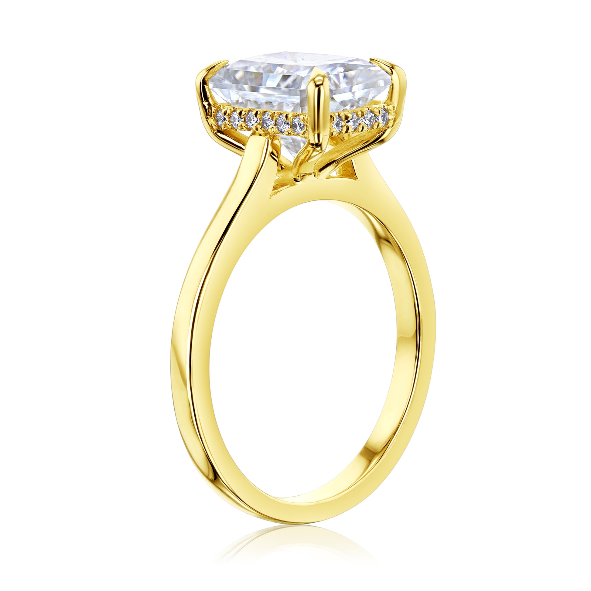Kobelli London Collection Raisa 2.7ct Radiant Moissanite Cathedral Engagement Ring