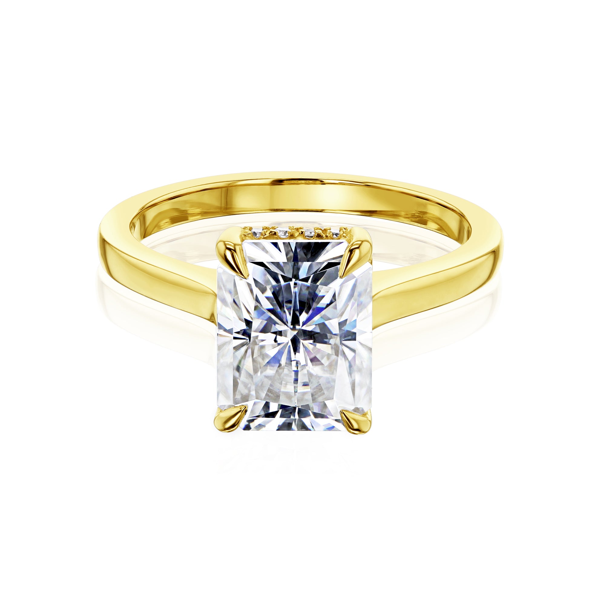 Kobelli London Collection Raisa 2.7ct Radiant Moissanite Cathedral Engagement Ring
