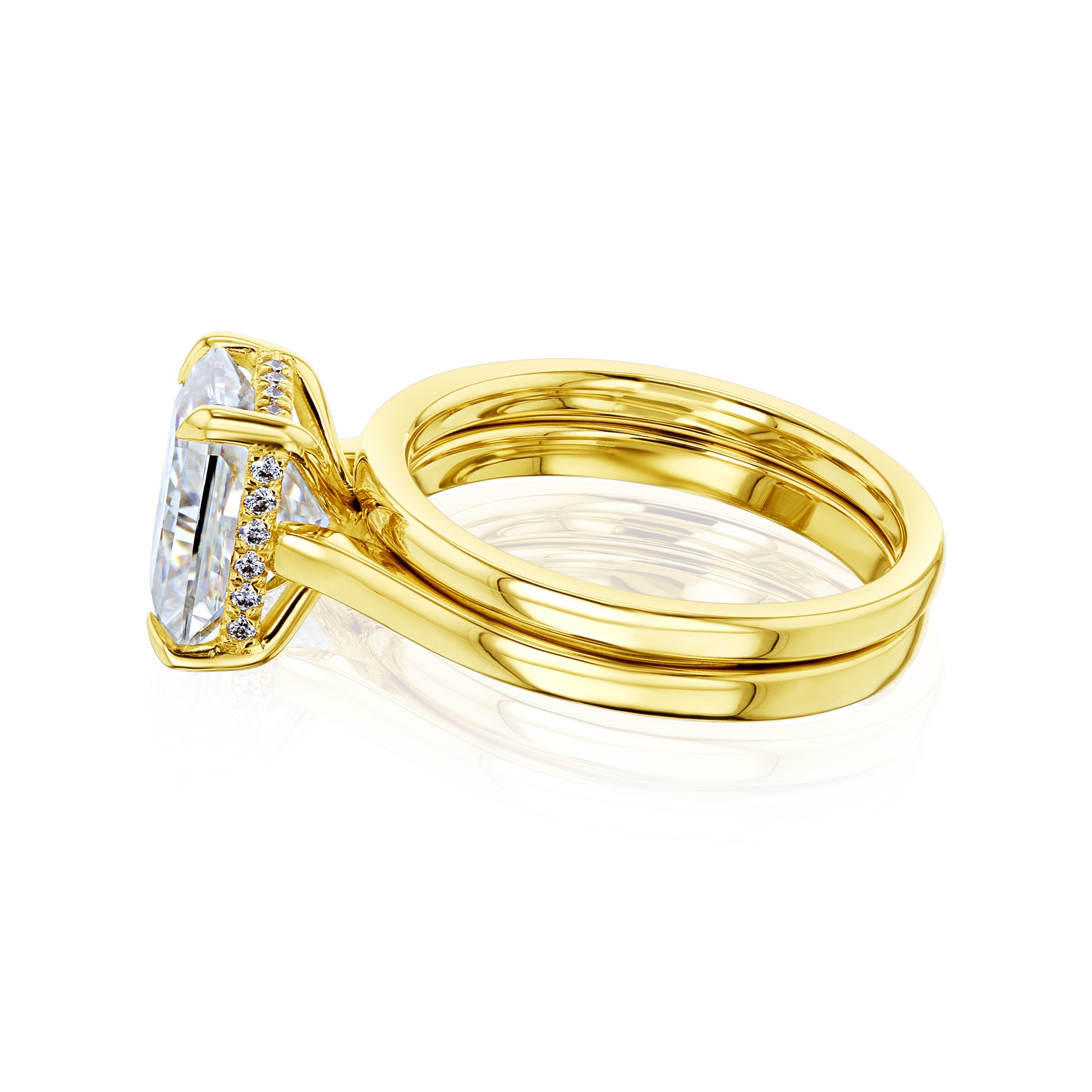 Kobelli London Collection Raisa 2.7ct Radiant Moissanite Cathedral Bridal Set