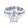 Kobelli London Collection Raisa 2.7ct Radiant Moissanite Cathedral Bridal Set