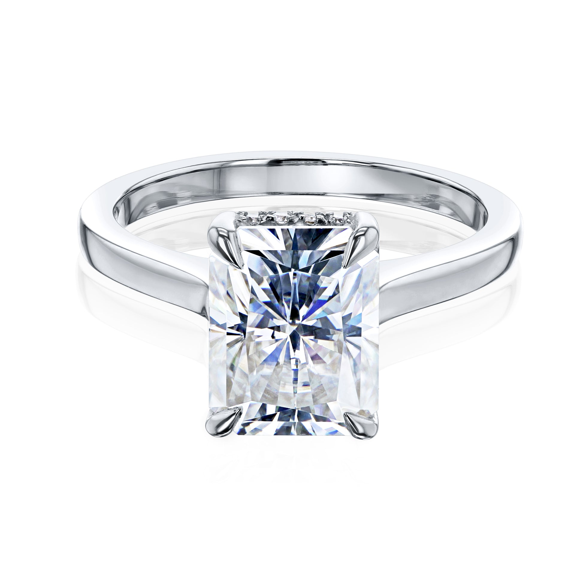 Kobelli London Collection Raisa 2.7ct Radiant Moissanite Cathedral Engagement Ring
