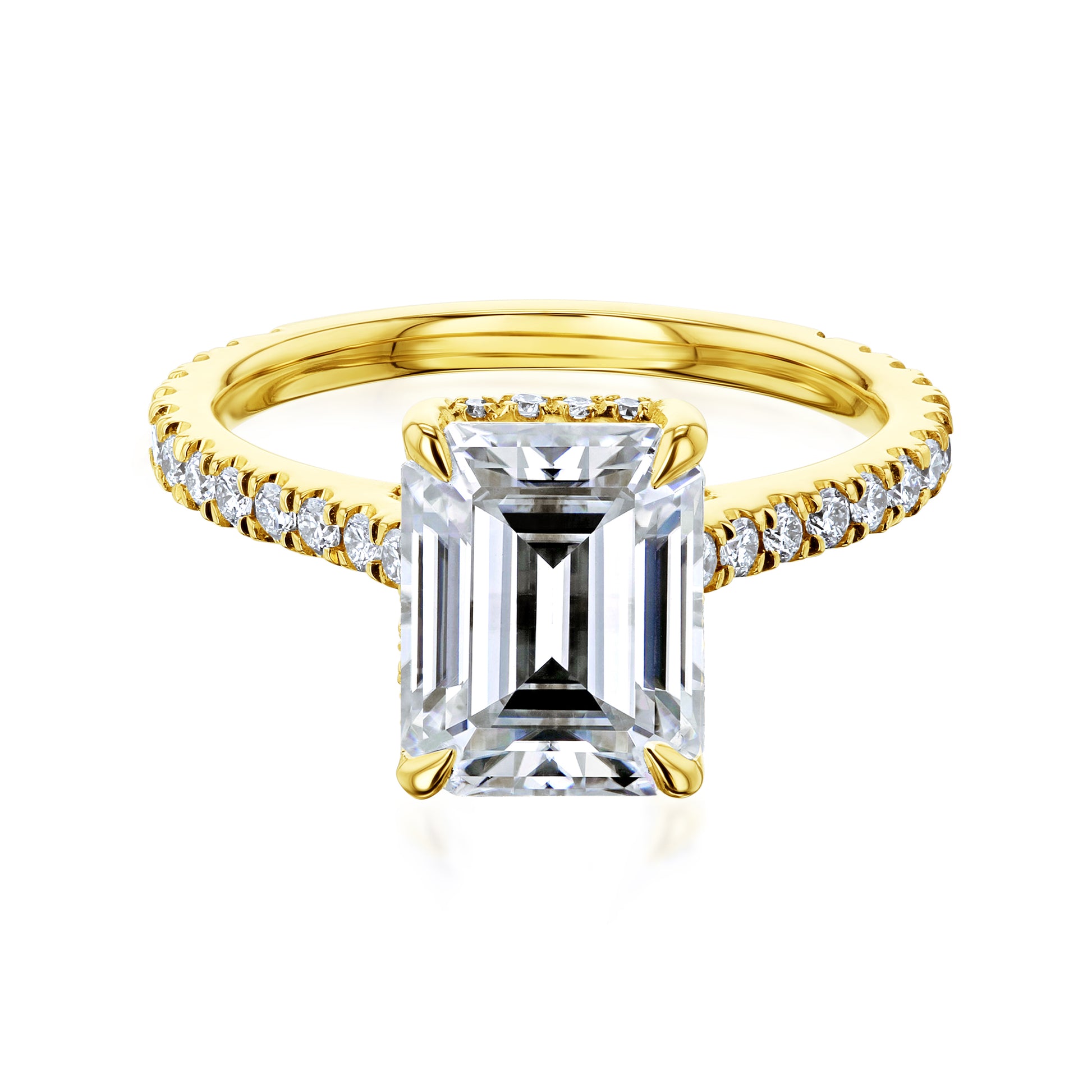 Kobelli London Collection Elaine 2.45ct Emerald Moissanite Cathedral Engagement Ring