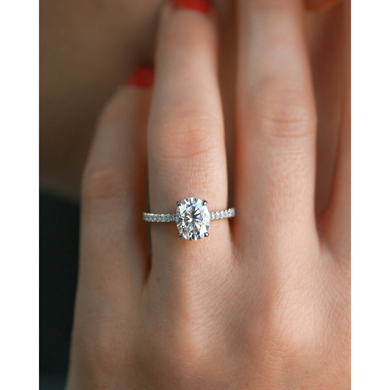 Kobelli London Collection Olga 2.1ct Oval Moissanite Cathedral Engagement Ring