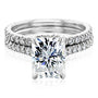 Kobelli London Collection Raine 2.7ct Hidden Halo Radiant Moissanite Cathedral Bridal Set with 14K Gold Band