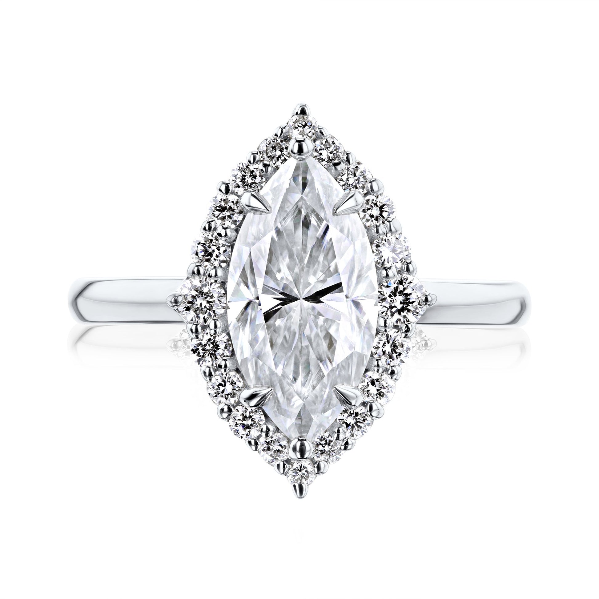 Kobelli Margaux Engagement Ring in White Gold