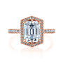 Kobelli Hexagon Halo 2.45ct Emerald Moissanite & 0.50ct Diamond Engagement Ring in 14k Gold - Saturday Collection